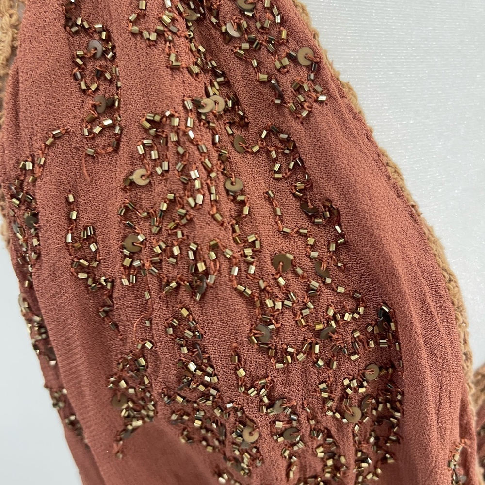 Free People Rust Embellished Halter Blouse - Picture 5 of 13